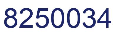 Número 8250034 imagen azul