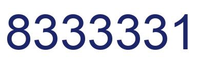 Number 8333331 blue image