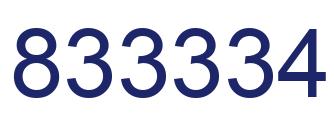 Número 833334 imagen azul