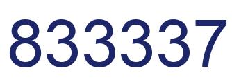 Number 833337 blue image