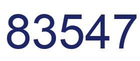 Number 83547 blue image