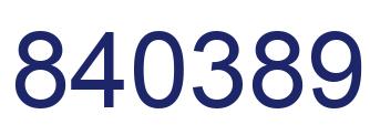 Number 840389 blue image