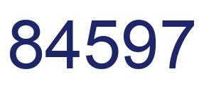 Número 84597 imagen azul