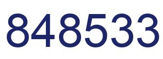 Number 848533 blue image