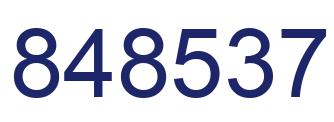 Number 848537 blue image