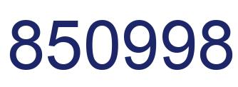 Number 850998 blue image