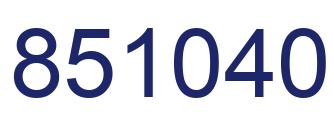 Number 851040 blue image
