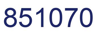 Number 851070 blue image