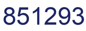 Number 851293 blue image