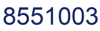 Number 8551003 blue image