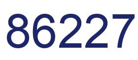 Number 86227 blue image