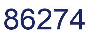 Number 86274 blue image