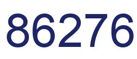 Number 86276 blue image