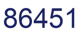 Number 86451 blue image