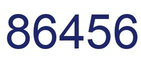 Number 86456 blue image