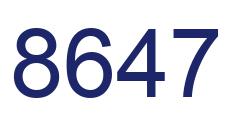 Number 8647 blue image