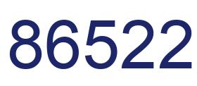 Number 86522 blue image