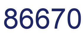 Number 86670 blue image