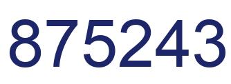 Number 875243 blue image