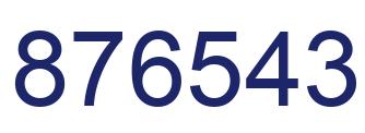 Number 876543 blue image