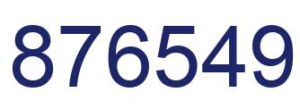 Number 876549 blue image