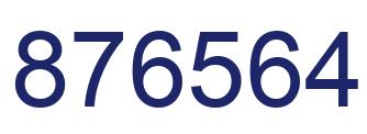 Number 876564 blue image