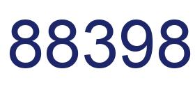 Number 88398 blue image