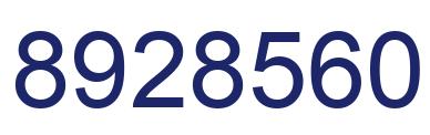 Number 8928560 blue image