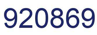 Number 920869 blue image