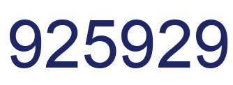 Number 925929 blue image
