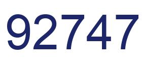 Número 92747 imagen azul