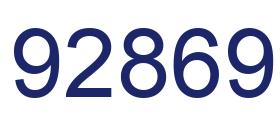 Number 92869 blue image