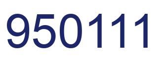 Number 950111 blue image