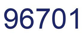 Número 96701 imagen azul