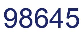 Number 98645 blue image