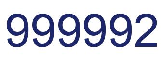 Número 999992 imagen azul