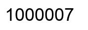 Number 1000007 black image