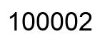 Número 100002 imagen negro