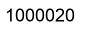 Número 1000020 imagen negro