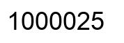 Number 1000025 black image