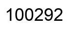 Number 100292 black image