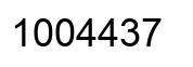 Number 1004437 black image
