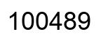 Number 100489 black image