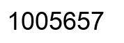 Number 1005657 black image