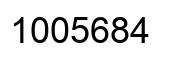 Number 1005684 black image