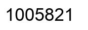Number 1005821 black image