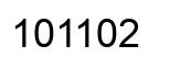 Number 101102 black image