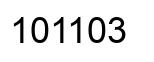 Number 101103 black image