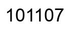 Number 101107 black image