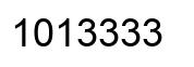 Number 1013333 black image